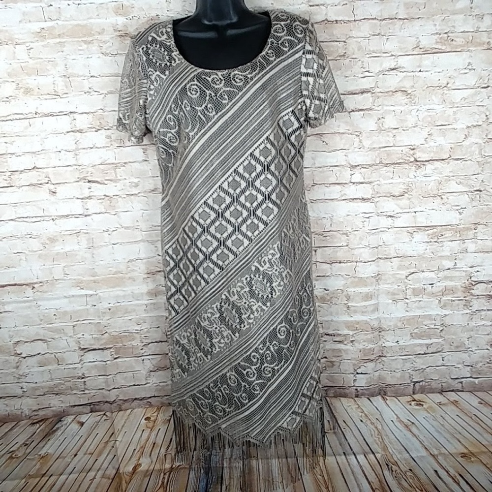 Studio C black bronze sheath dress 12